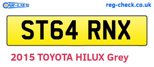 ST64RNX are the vehicle registration plates.