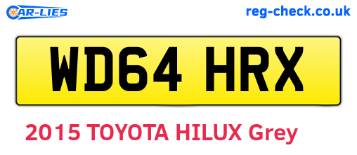 WD64HRX are the vehicle registration plates.