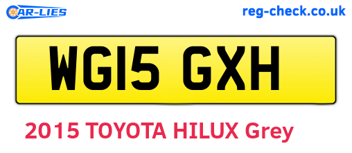 WG15GXH are the vehicle registration plates.