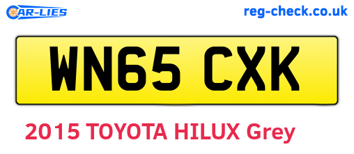 WN65CXK are the vehicle registration plates.