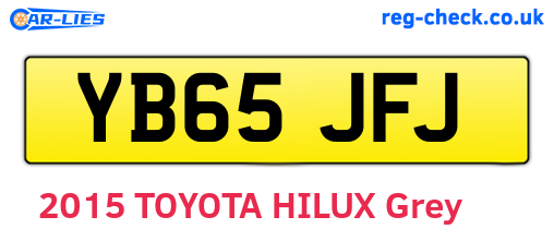 YB65JFJ are the vehicle registration plates.