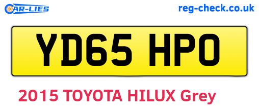 YD65HPO are the vehicle registration plates.