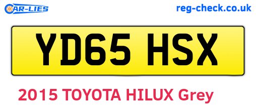YD65HSX are the vehicle registration plates.