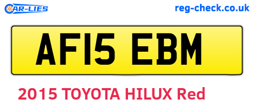 AF15EBM are the vehicle registration plates.