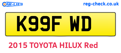 K99FWD are the vehicle registration plates.