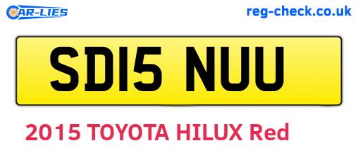 SD15NUU are the vehicle registration plates.
