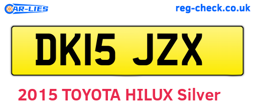 DK15JZX are the vehicle registration plates.