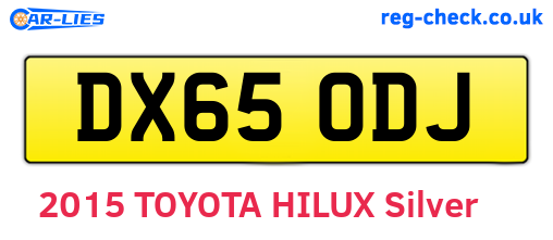 DX65ODJ are the vehicle registration plates.
