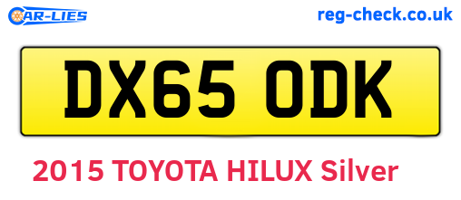 DX65ODK are the vehicle registration plates.