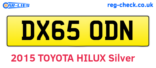 DX65ODN are the vehicle registration plates.