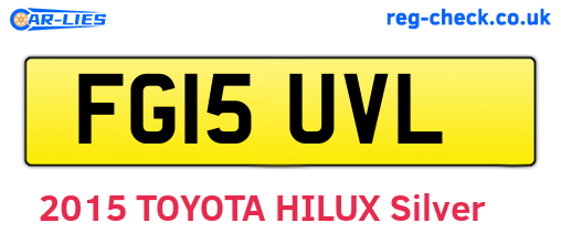 FG15UVL are the vehicle registration plates.