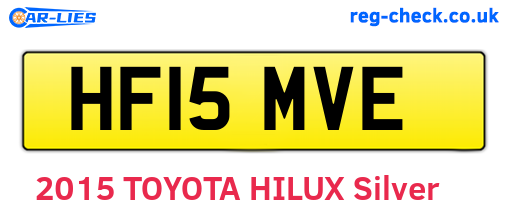 HF15MVE are the vehicle registration plates.