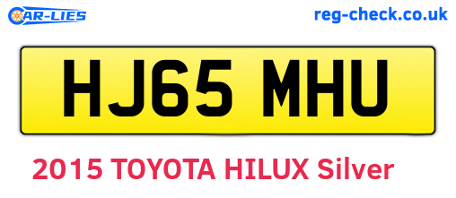 HJ65MHU are the vehicle registration plates.