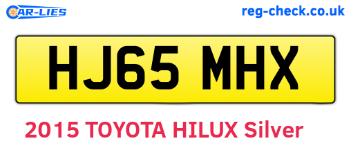 HJ65MHX are the vehicle registration plates.