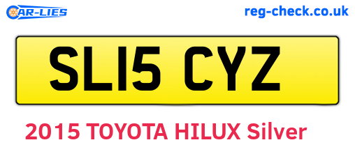 SL15CYZ are the vehicle registration plates.