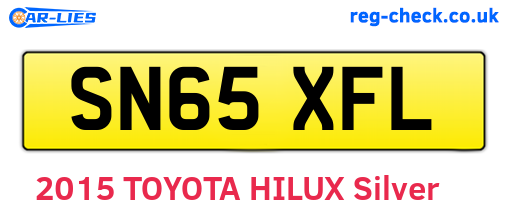SN65XFL are the vehicle registration plates.