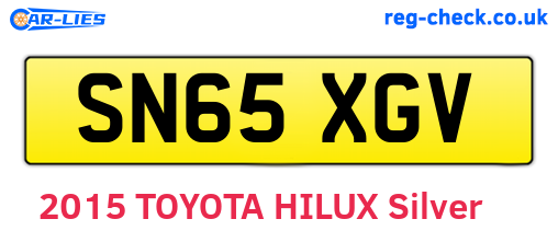 SN65XGV are the vehicle registration plates.