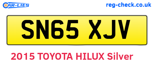 SN65XJV are the vehicle registration plates.