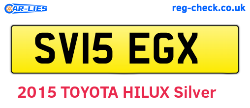 SV15EGX are the vehicle registration plates.