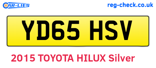 YD65HSV are the vehicle registration plates.