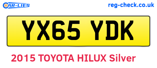 YX65YDK are the vehicle registration plates.
