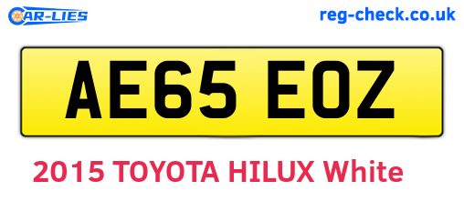AE65EOZ are the vehicle registration plates.