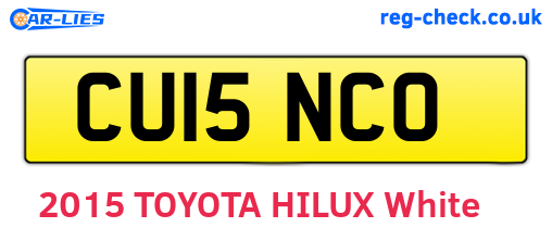 CU15NCO are the vehicle registration plates.