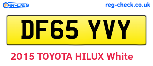 DF65YVY are the vehicle registration plates.
