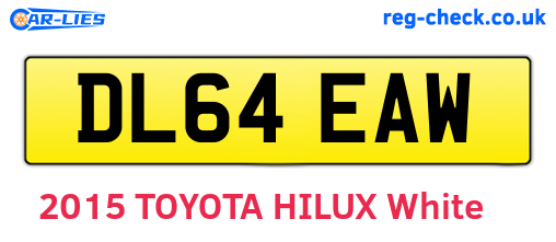 DL64EAW are the vehicle registration plates.