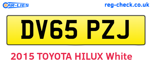 DV65PZJ are the vehicle registration plates.