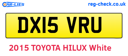 DX15VRU are the vehicle registration plates.