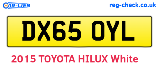 DX65OYL are the vehicle registration plates.