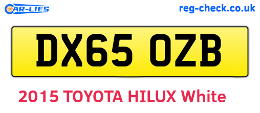 DX65OZB are the vehicle registration plates.
