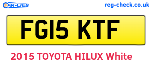 FG15KTF are the vehicle registration plates.