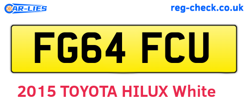 FG64FCU are the vehicle registration plates.