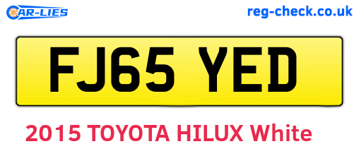 FJ65YED are the vehicle registration plates.