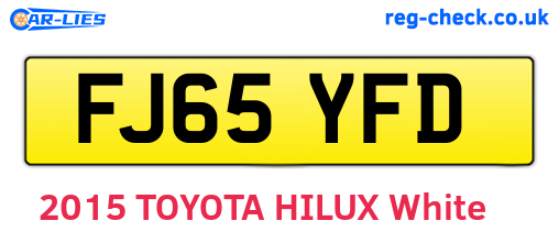 FJ65YFD are the vehicle registration plates.