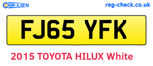FJ65YFK are the vehicle registration plates.