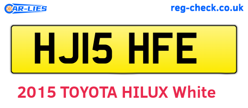 HJ15HFE are the vehicle registration plates.