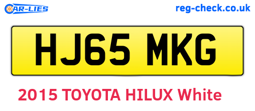 HJ65MKG are the vehicle registration plates.