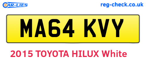 MA64KVY are the vehicle registration plates.