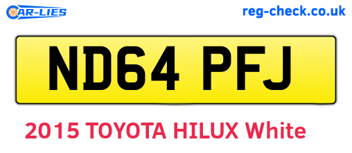 ND64PFJ are the vehicle registration plates.