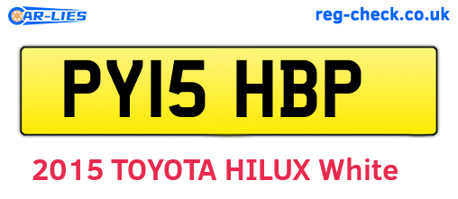PY15HBP are the vehicle registration plates.