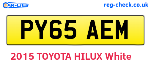 PY65AEM are the vehicle registration plates.