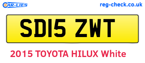 SD15ZWT are the vehicle registration plates.