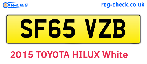 SF65VZB are the vehicle registration plates.