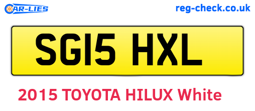 SG15HXL are the vehicle registration plates.