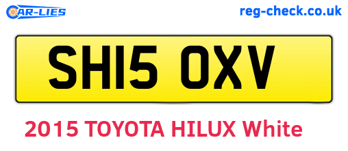 SH15OXV are the vehicle registration plates.