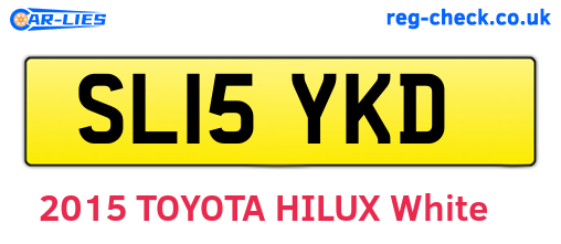SL15YKD are the vehicle registration plates.