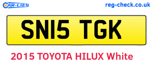SN15TGK are the vehicle registration plates.
